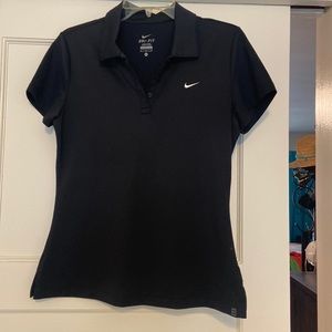 Black Dry-Fit collared golf shirt.